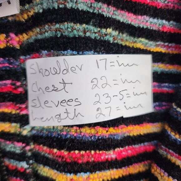 Chico's Design Women's Multicolor Striped Zip-Up Hooded Jacket Size 2 - Picture 11 of 11